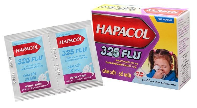 Thuốc bột sủi bọt Hapacol 325 Flu dành cho trẻ em