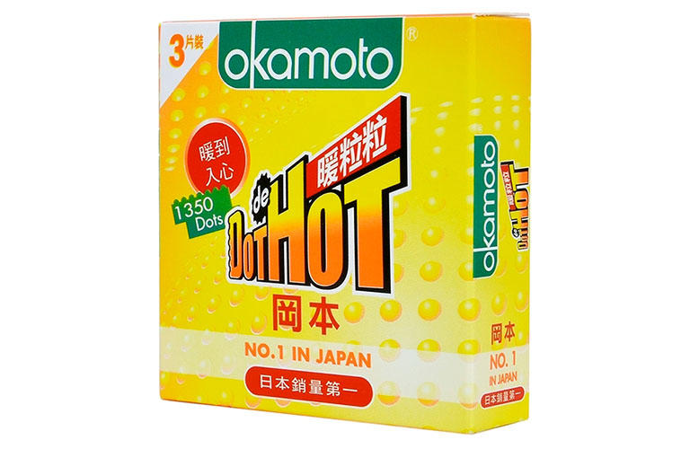 Okamoto Dot de Hot có chứa lượng gel bôi trơn khá nhiều